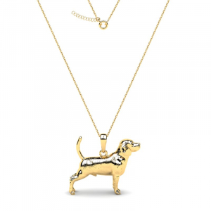 Naszyjnik złoty pies beagle grawer