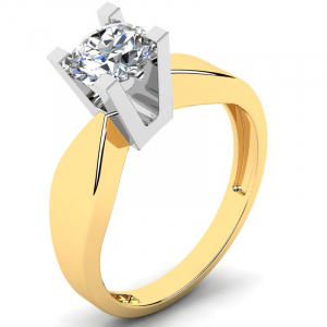 Klasyczny strzelisty pierścionek złoty zaręczynowy