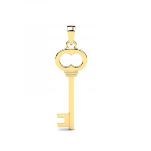 Wisiorek złoty duży 4cm błyszczący klucz
