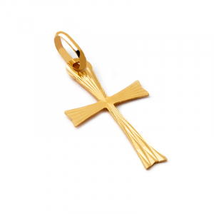 Yellow gold cross for christening gift