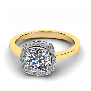 Koktajlowy pierścionek złoty zaręczynowy