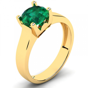 Klasyczny pierścionek złoty z zieloną cyrkonią 7mm