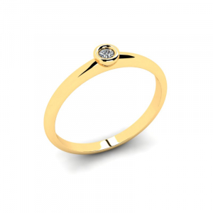 Klasyczny pierścionek złoty z brylantem 0,08ct
