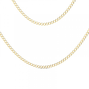 Yellow gold curb chain in 14k width 2mm