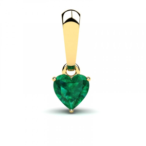 Wisiorek złoty serce z zieloną cyrkonią 4mm 14kr
