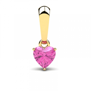 Wisiorek złoty serce z różową cyrkonią 4mm 14kr
