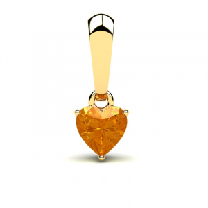 Wisiorek złoty serce z cytrynową cyrkonią 4mm 14kr