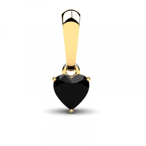 Wisiorek złoty serce z czarną cyrkonią 4mm