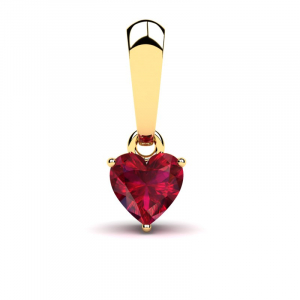 Wisiorek złoty serce z czerwoną cyrkonią 4mm 