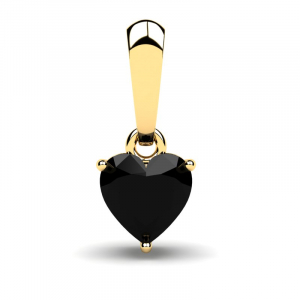Wisiorek złoty serce z czarną cyrkonią 5mm 
