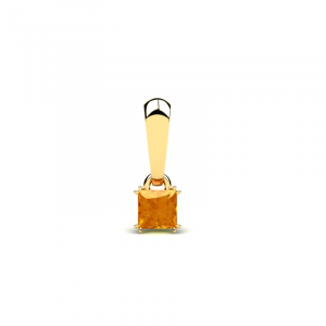 Wisiorek złoty kwadrat z cytrynową cyrkonią 3mm 