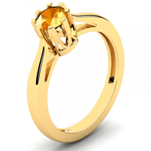 Pierścionek złoty zaręczynowy z cytrynem 0,50ct
