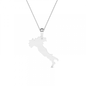 Naszyjnik z białego złota Włochy mapa Włoch