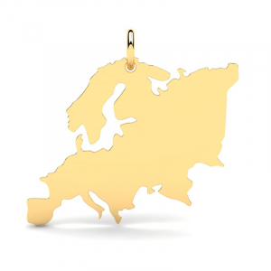 Wisiorek złoty mapa Europy grawer