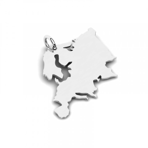 Wisiorek z białego złota mapa Europy grawer