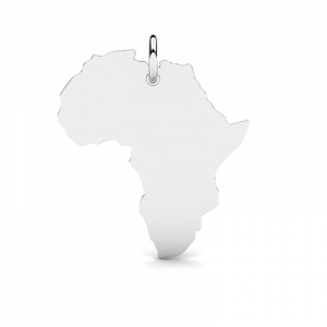 Wisiorek z białego złota mapa Afryki grawer 14kr