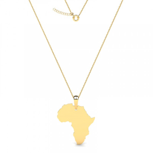 Naszyjnik złoty mapa Afryki grawer