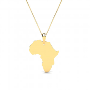 Naszyjnik złoty mapa Afryki grawer 14kr