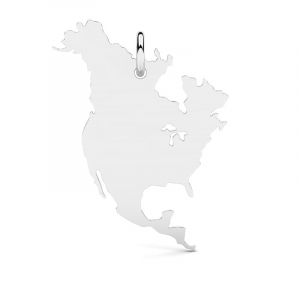 Wisiorek z białego złota mapa Ameryka Północna