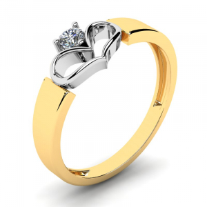 Pierścionek złoty serce zaręczynowy z cyrkonią 3mm
