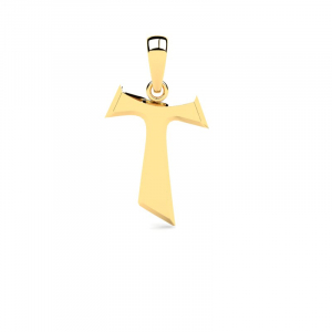 Krzyż złoty tau franciszkański 15mm grawer