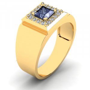 Men's gold signet ring with 0.78ct diamonds gift (1)
