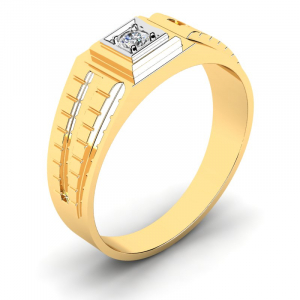 14k gold signet ring with diamond 0,08ct (1)