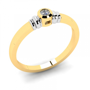 Klasyczny pierścionek złoty z cyrkonią