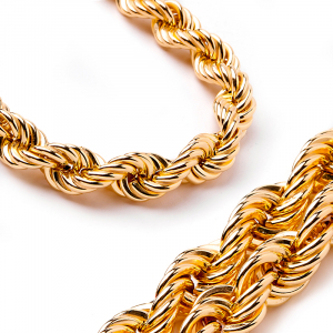 Wide silver gold plated rope chain