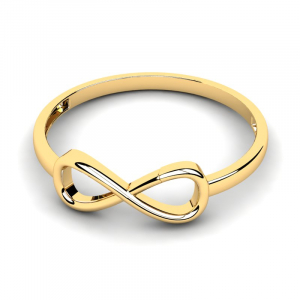 14k yellow gold ring with infinity symbol 