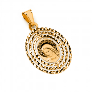 Medalik złoty diamentowany komunia 14kr