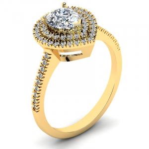 Koktajlowy pierścionek złoty na zaręczyny
