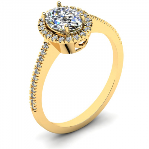 Koktajlowy pierścionek złoty z cyrkoniami