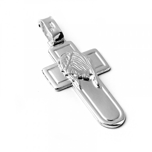 Silver cross with lord jesus first communion