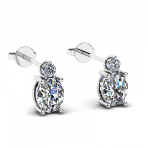 White gold diamond and tanzanite stud earrings (1)