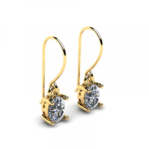 Yellow gold earrings with natural sapphires 0.80ct (1) (1) (1) (1) (1)