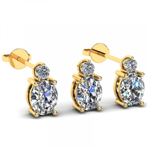Yellow gold earrings sapphires and diamonds (1)