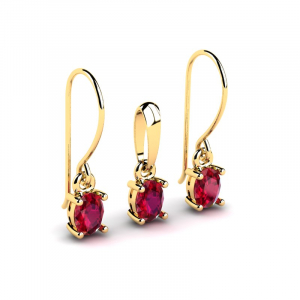 Gold kidney hook earrings with sapphire 1,00ct (1) (1) (1) (1) (1) (1) (1)