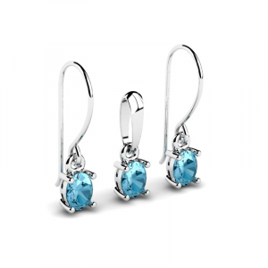 Gold kidney hook earrings with sapphire 1,00ct (1) (1) (1) (1) (1) (1) (1) (1)