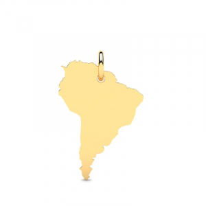 Wisiorek złoty mapa Ameryka Południowa grawer