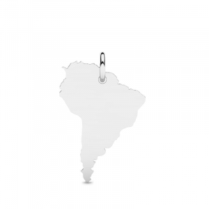 Wisiorek z białego złota mapa Ameryka Południowa
