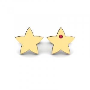 Gold star earrings with zirconia to engrave (1)