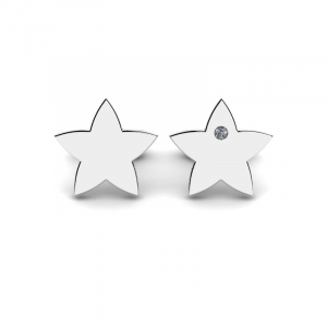 Gold star earrings with zirconia to engrave (1)
