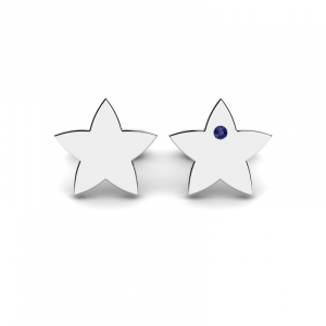 Gold star earrings with zirconia to engrave (1) (1)