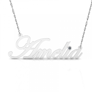 Naszyjnik srebrny imię Amelia