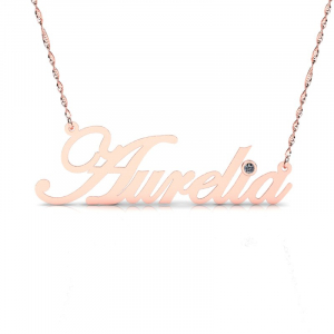 Naszyjnik z różowego złota imię Aurelia