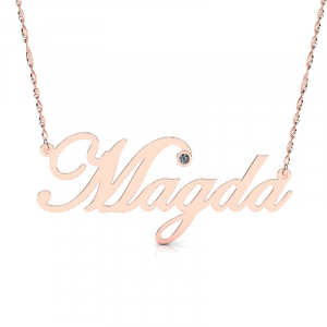 Naszyjnik z różowego złota imię Magda