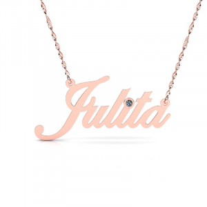 Naszyjnik z różowego złota imię Julia