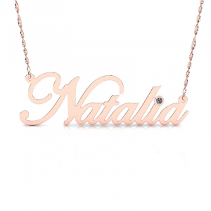 Naszyjnik z różowego złota imię Natalia