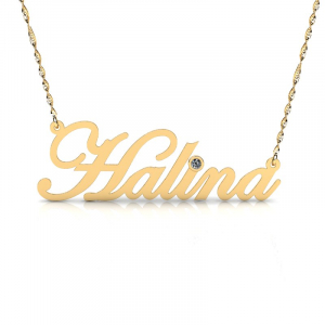Naszyjnik złoty imię Halina